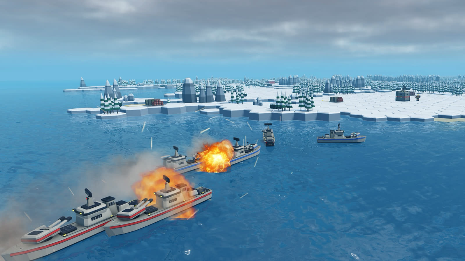 A fleet battle off Fjords