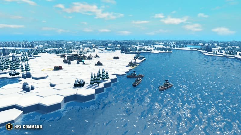 A base on the snowy Fjords shore, its Shipyard and Destroyers in the bay